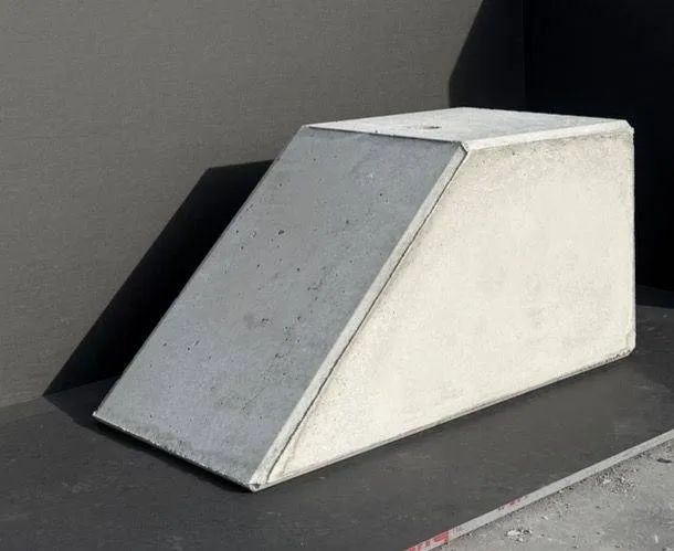 45 degree angled flat top concrete block