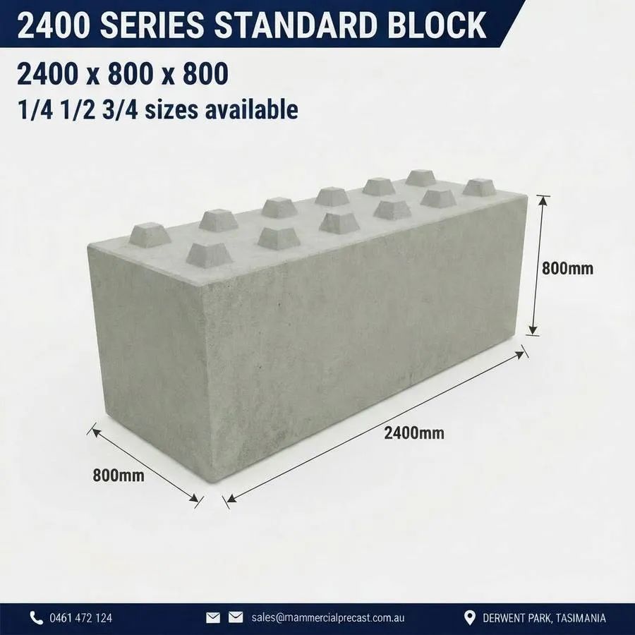 Technical drawing of a precast planter block